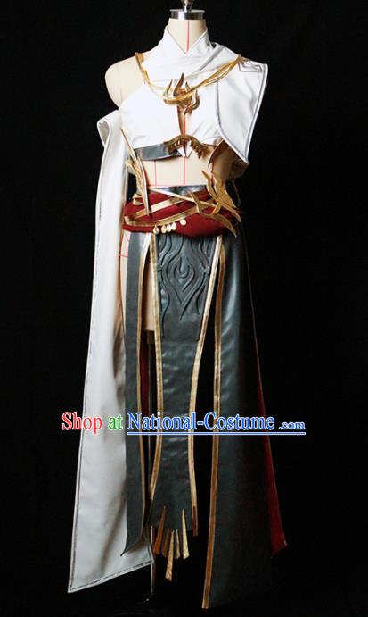 Chinese Ancient Cosplay Fairy Female Knight Dress Traditional Hanfu Princess Swordsman Costume for Women