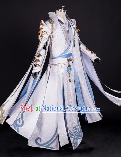 Chinese Ancient Drama Cosplay Royal Highness Young General Knight Clothing Traditional Hanfu Swordsman Costume for Men