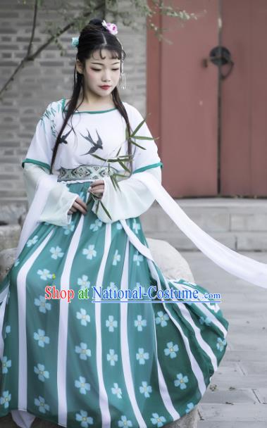 Chinese Ancient Cosplay Fairy Court Maid Dress Traditional Hanfu Princess Costume for Women