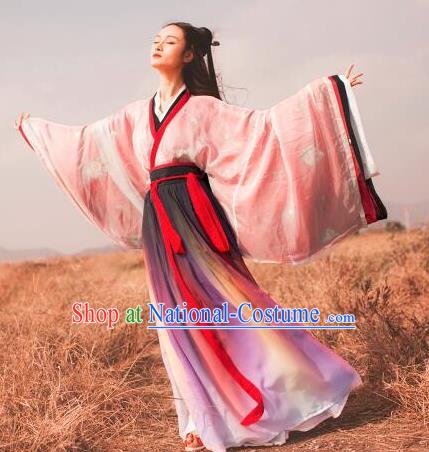 Chinese Traditional Han Dynasty Princess Replica Costumes Ancient Drama Martial Arts Female Swordsman Hanfu Dress for Women