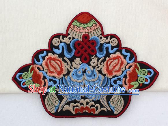 Chinese Ancient Handmade Embroidered Fishes Patch Traditional Embroidery Appliqu Craft for Women