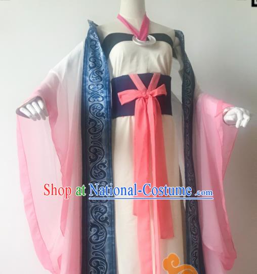 Chinese Traditional Cosplay Peri Princess Dress Custom Ancient Qin Dynasty Imperial Consort Costume for Women