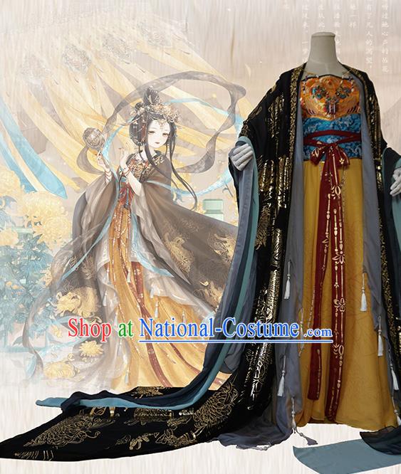 Chinese Traditional Cosplay Court Queen Dress Custom Ancient Tang Dynasty Imperial Consort Costume for Women