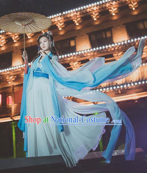 Chinese Traditional Cosplay Court Princess White Dress Custom Ancient Tang Dynasty Imperial Consort Costume for Women