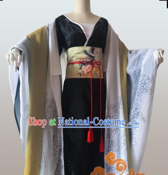 Chinese Traditional Cosplay Geisha Fairy Dress Custom Ancient Qin Dynasty Imperial Consort Costume for Women