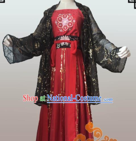 Chinese Traditional Cosplay Swordswoman Fairy Dress Custom Ancient Tang Dynasty Young Lady Costume for Women