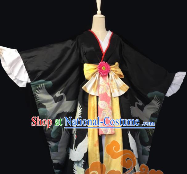 Chinese Traditional Cosplay Geisha Fairy Princess Black Dress Custom Ancient Swordswoman Costume for Women