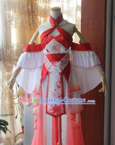 Chinese Traditional Cosplay Young Heroine Dress Custom Ancient Fairy Swordswoman Costume for Women