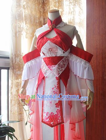 Chinese Traditional Cosplay Young Heroine Dress Custom Ancient Fairy Swordswoman Costume for Women