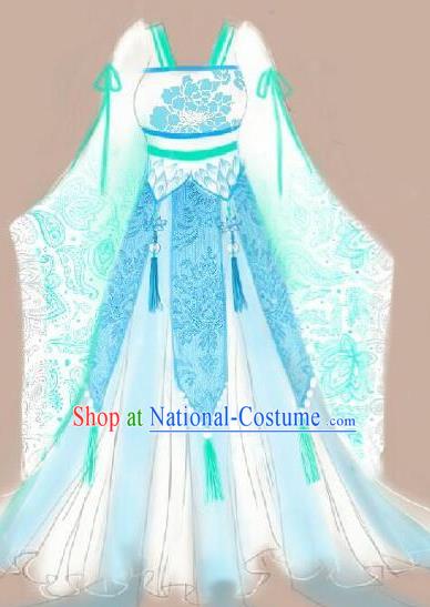 Traditional Chinese Cosplay Palace Princess Dress Ancient Court Lady Swordswoman Costume for Women