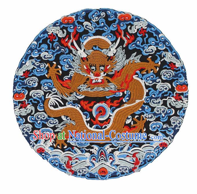 Chinese Ancient Handmade Embroidered Cloud Dragon Patch Traditional Embroidery Appliqu Craft for Women