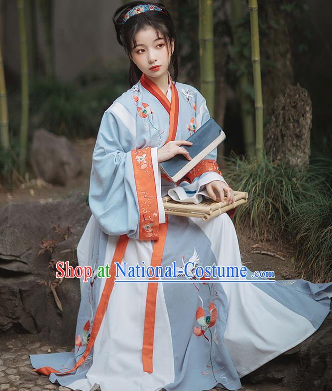 Ancinet Chinese Court Princess Hanfu Dress Traditional Jin Dynasty Imperial Consort Replica Costumes for Women