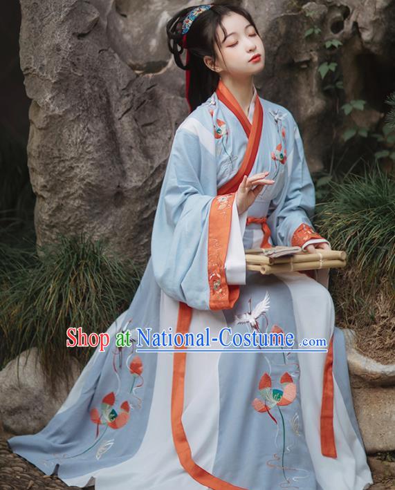 Ancinet Chinese Court Princess Hanfu Dress Traditional Jin Dynasty Imperial Consort Replica Costumes for Women