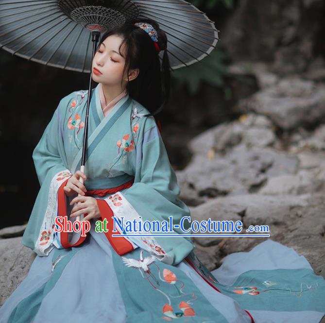 Ancinet Chinese Jin Dynasty Palace Princess Hanfu Dress Traditional Court Lady Replica Costumes for Women