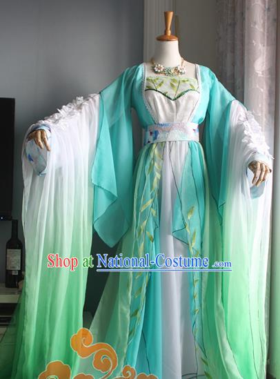 Traditional Chinese Cosplay Princess Consort Green Dress Ancient Court Lady Swordswoman Costume for Women