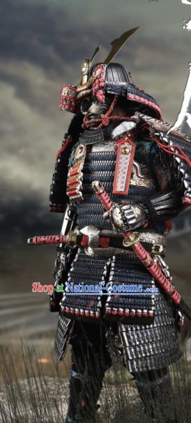 Japanese Ancient Warrior General Armor and Helmet Traditional Asian Japan Samurai Costumes Complete Set for Men