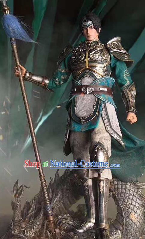 Chinese Ancient Cosplay General Armor and Helmet Traditional Military Officer Costumes Complete Set for Men