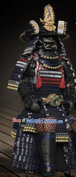 Japanese Ancient Warrior Imperator Armor and Helmet Traditional Asian Japan General Samurai Costumes Complete Set for Men