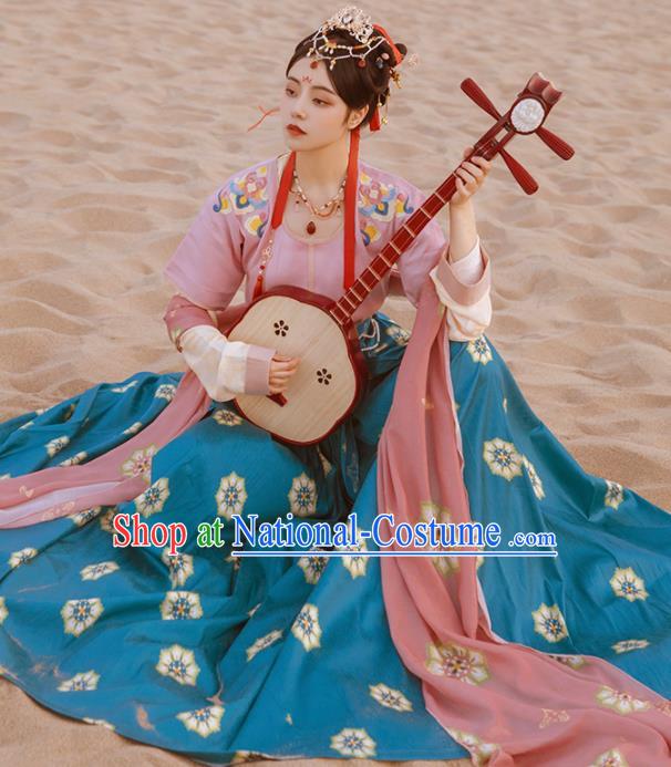 Chinese Ancient Palace Dancer Hanfu Dress Traditional Tang Dynasty Court Princess Costumes Complete Set for Women