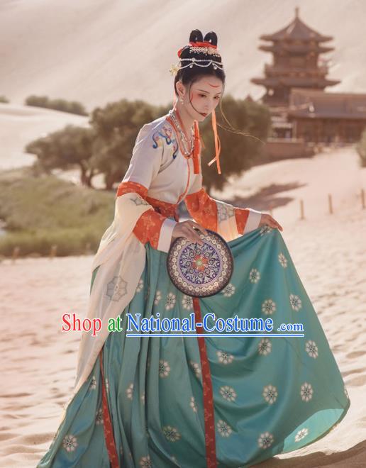 Chinese Ancient Tang Dynasty Court Lady Hanfu Dress Traditional Dunhuang Flying Apsaras Dance Costumes for Women