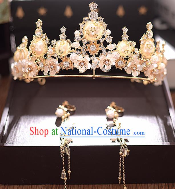 Top Grade Handmade Baroque Royal Crown Traditional Princess Wedding Hair Accessories for Women