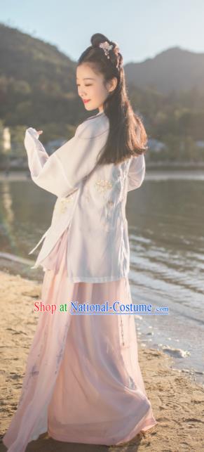 Traditional Chinese Song Dynasty Embroidered Hanfu Dress Ancient Nobility Lady Replica Costumes for Women