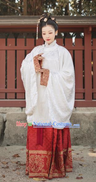 Traditional Chinese Ming Dynasty Imperial Consort Embroidered Hanfu Dress Ancient Court Countess Replica Costumes for Women