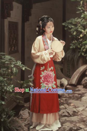 Traditional Chinese Ming Dynasty Nobility Lady Hanfu Dress Ancient Court Maid Replica Costumes for Women