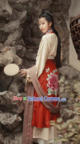 Traditional Chinese Ming Dynasty Nobility Lady Hanfu Dress Ancient Court Maid Replica Costumes for Women