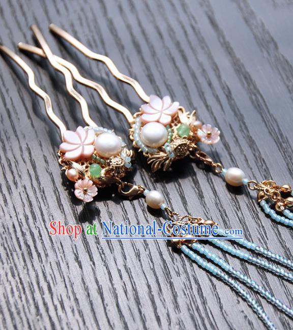 Chinese Ancient Princess Lotus Hair Claws Hairpins Traditional Handmade Hanfu Hair Accessories for Women