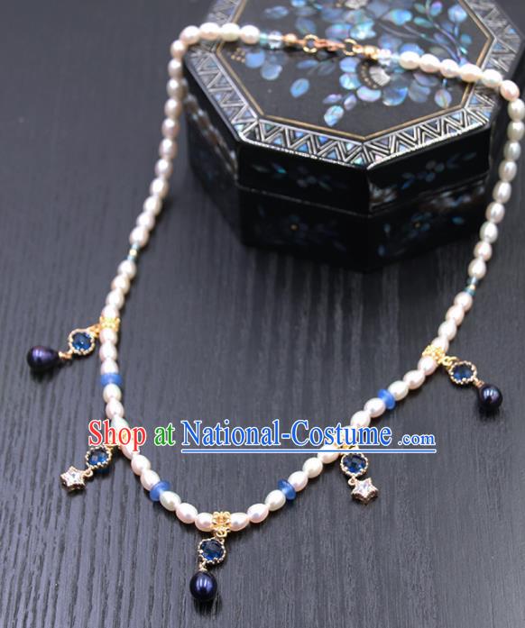 Chinese Ancient Court Necklace Traditional Princess Hanfu Wedding Pearls Accessories for Women