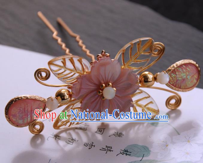 Chinese Ancient Princess Shell Hair Clip Hairpins Traditional Handmade Hanfu Hair Accessories for Women