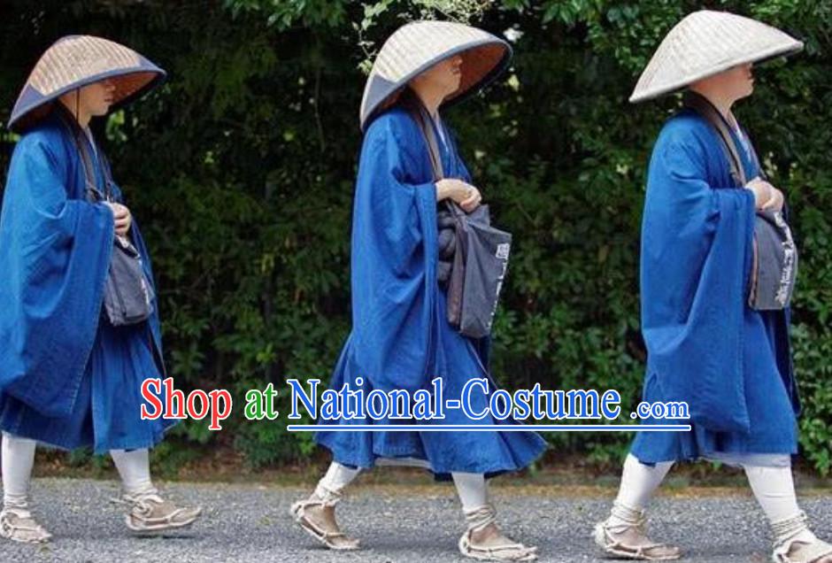 Ancient Asian Japanese Blue Shinto Enlightenment Robes