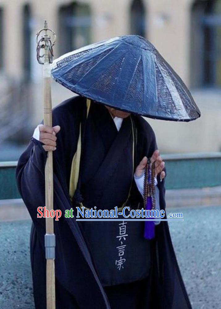 Black Ancient Asian Japanese Monk Costumes