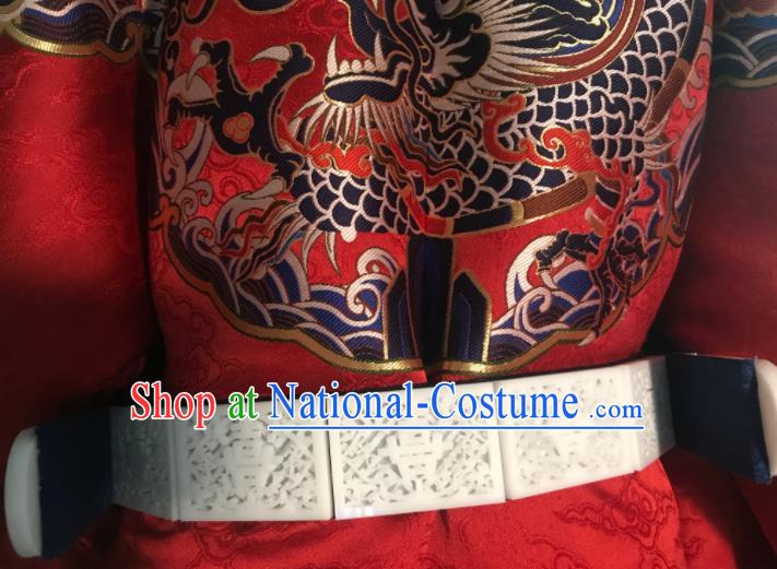 Chinese Ancient Court Jade Belts Traditional Hanfu Emperor Waistband for Men