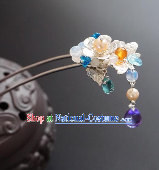 Chinese Ancient Princess Butterfly Amethyst Hairpins Traditional Handmade Hanfu Hair Accessories for Women