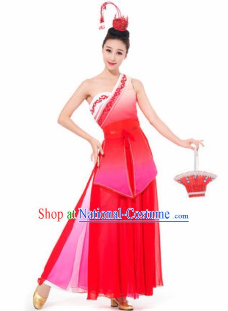 Chinese Spring Festival Gala Dance Red Dress Traditional Classical Dance Costume for Women