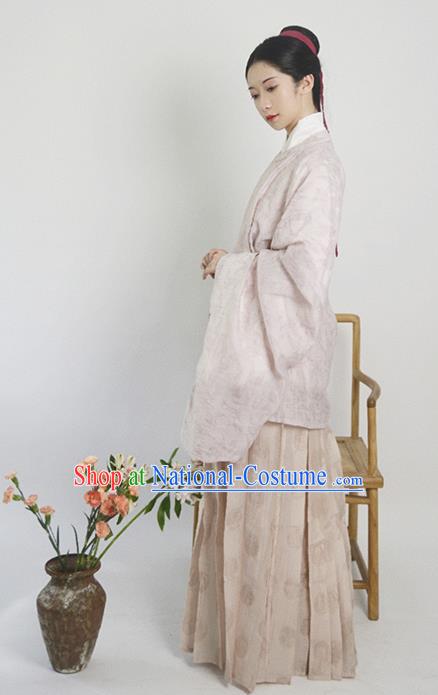 Traditional Chinese Ming Dynasty Embroidered Hanfu Clothing Ancient Nobility Lady Replica Costumes for Women