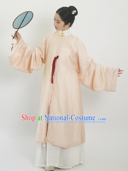 Traditional Chinese Ming Dynasty Rich Dowager Pink Hanfu Dress Ancient Nobility Lady Replica Costumes for Women