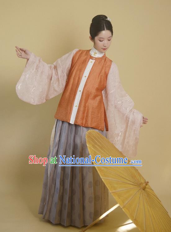 Traditional Chinese Ming Dynasty Noble Girl Hanfu Dress Ancient Drama Aristocratic Lady Replica Costumes for Women