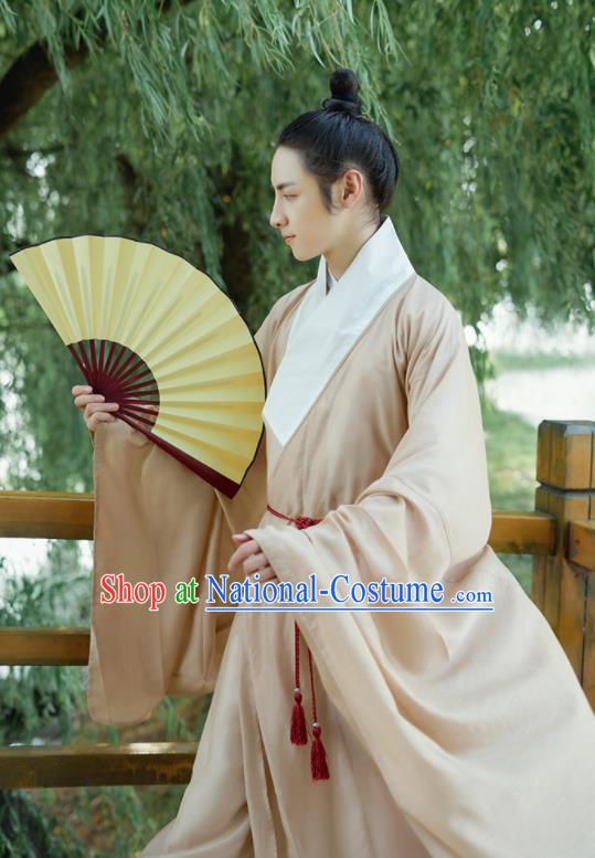 Traditional Chinese Ming Dynasty Childe Robe Ancient Drama Scholar Taoist Priest Replica Costumes for Men