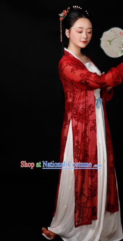 Traditional Chinese Song Dynasty Aristocratic Mistress Hanfu Dress Ancient Drama Geisha Replica Costumes for Women