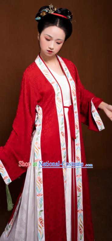 Traditional Chinese Song Dynasty Aristocratic Lady Embroidered Hanfu Dress Ancient Drama Dowager Replica Costumes for Women