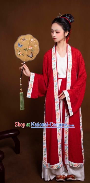 Traditional Chinese Song Dynasty Aristocratic Lady Embroidered Hanfu Dress Ancient Drama Dowager Replica Costumes for Women