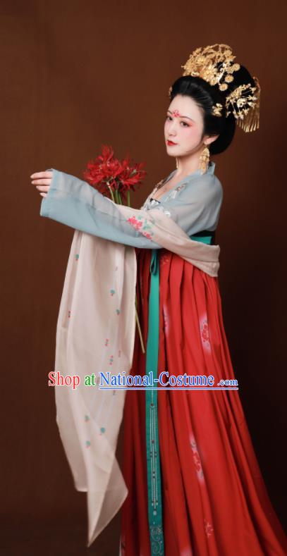 Traditional Chinese Tang Dynasty Imperial Consort Hanfu Dress Ancient Drama Court Lady Replica Costumes for Women