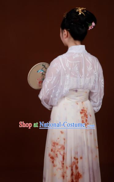 Traditional Chinese Song Dynasty White Hanfu Dress Ancient Drama Aristocratic Dowager Replica Costumes for Women