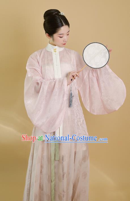 Traditional Chinese Ming Dynasty Palace Lady Pink Blouse Ancient Drama Princess Replica Costumes for Women