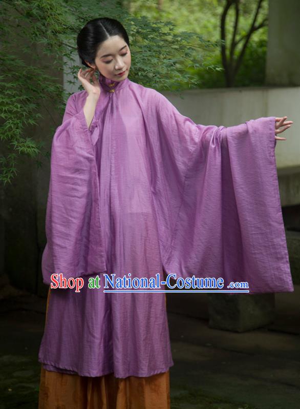 Traditional Chinese Ming Dynasty Palace Lady Purple Long Gown Ancient Drama Princess Replica Costumes for Women