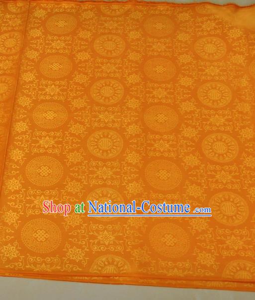 Asian Chinese Traditional Buddhism Pattern Design Golden Brocade Fabric Tibetan Robe Silk Material