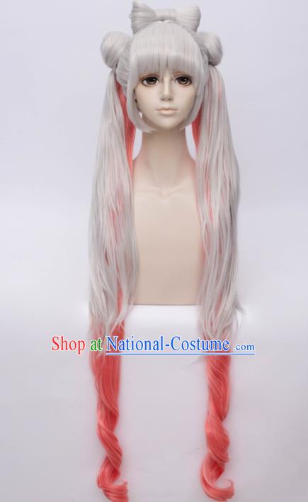 Customized Chinese Cosplay Young Lady Wigs Game Character Hair Accessories Wig Sheath